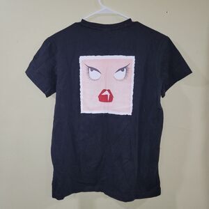 Badgley Mischka size medium Corona Love in time Black short sleeve t shirt NWT